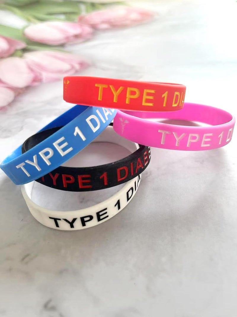 OutstandLong 5 Pack Sport Medical Alert ID Blood Thinner Silicone Bracelet Rubber Medical Awareness Wristbands 7.5" - Image 3